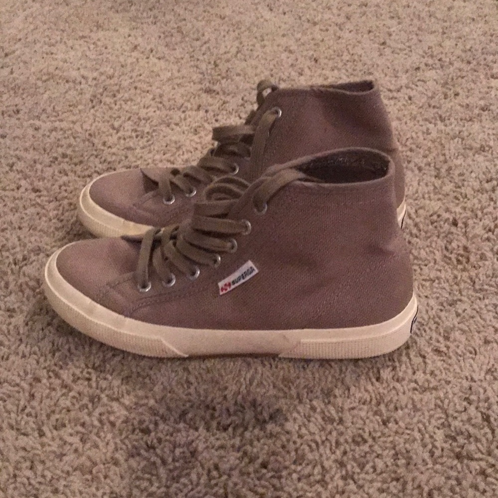 Superga taupe high tops